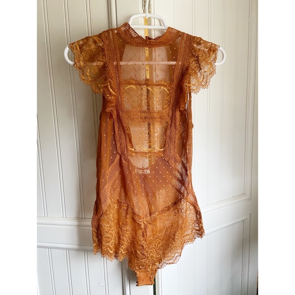 Free People Tops - SOLD Free People Winnie Bodysuit in Copper Ginger